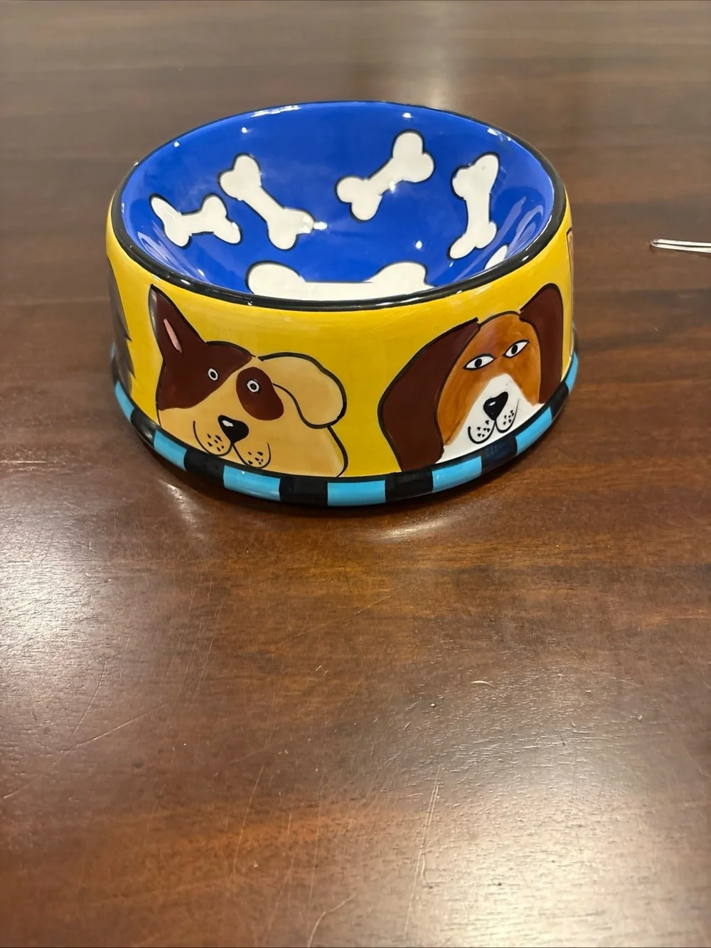 Candace Reiter Dogzilla Ceramic Dog Bowl Hand Painted